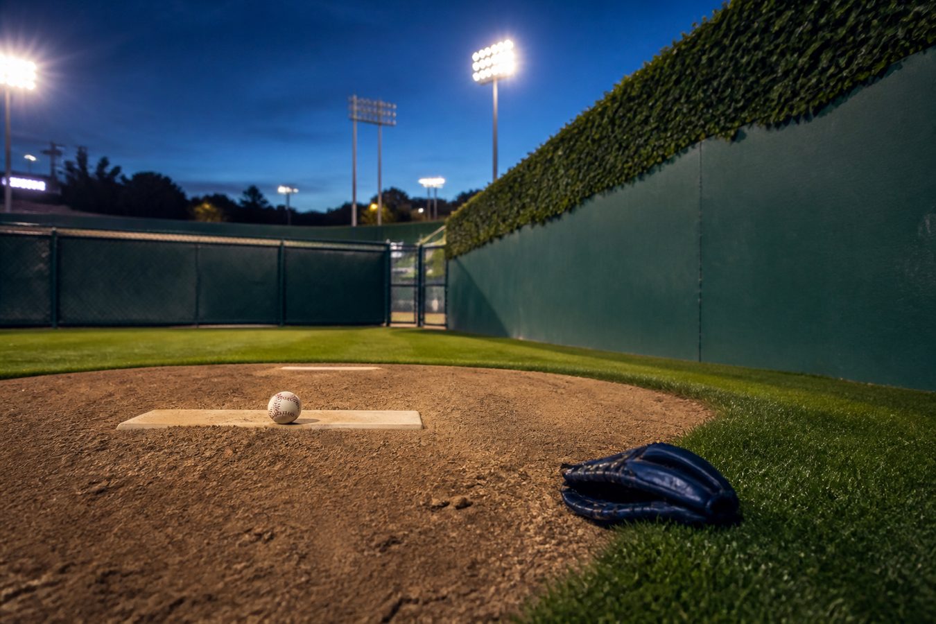 Bullpen mound at twilight