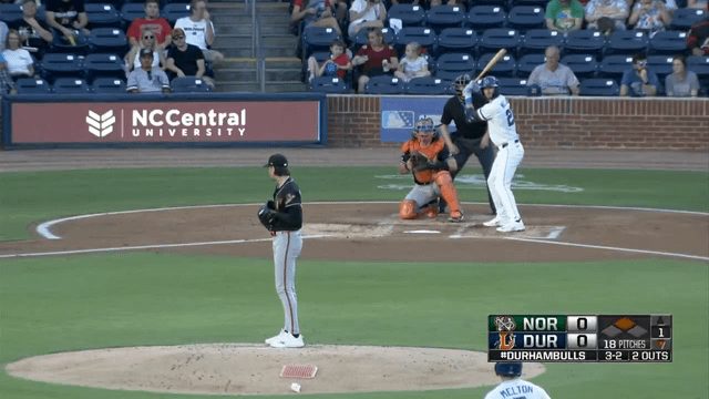 Rehabbing Orioles 3B Blaze Alexander makes an unusual tag in his first inning of professional baseball since breaking his left hand on July 12th
