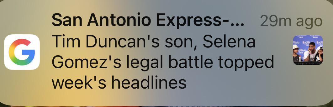 This just in: a court ordered paternity test has confirmed that Selena Gomez is, in fact, Tim Duncan’s son.