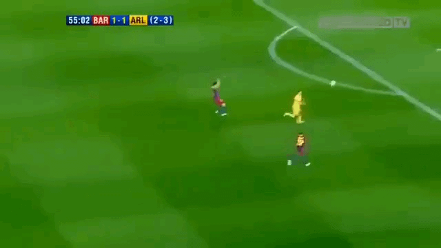 When Van Persie got sent off for missing the goal