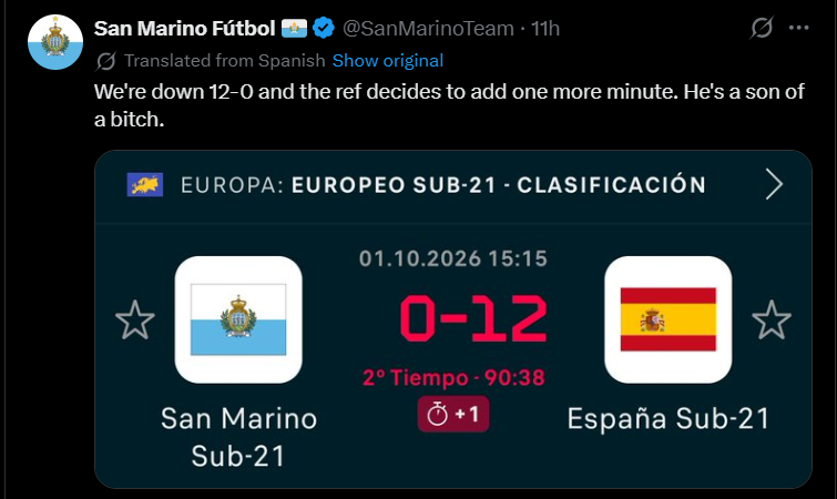 San Marino got outjerked by both Spain and the Ref